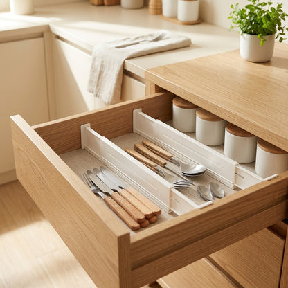 Slidefit™ Extendable Drawer Dividers in a calm home setting