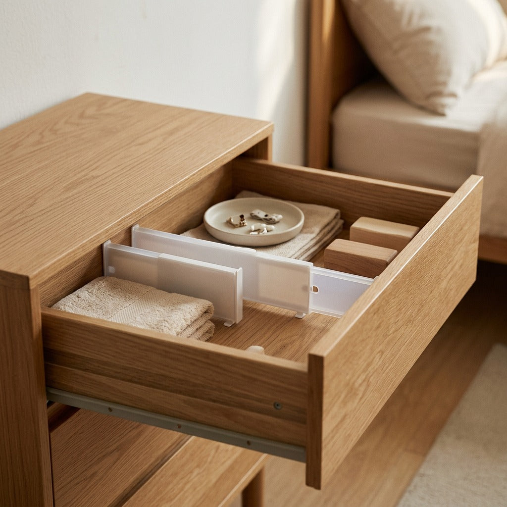 Slidefit™ Extendable Drawer Dividers, styled close view