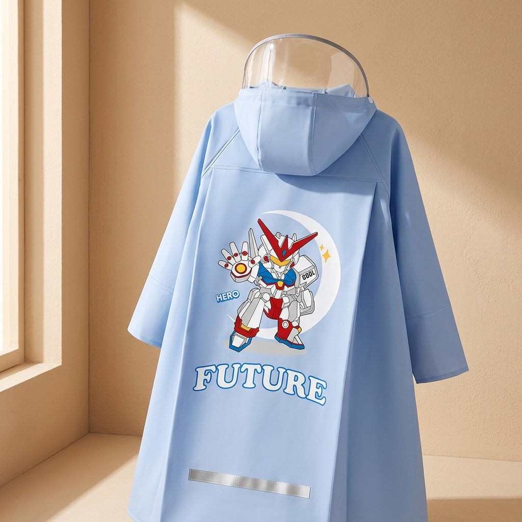 Evacape™ Children’s EVA Raincoat Poncho, material and detail close-up