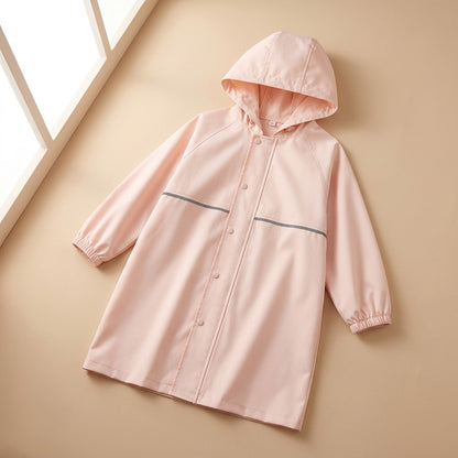 Ponchopop™ Kids Pongee Rain Poncho, material and detail close-up