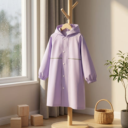 Ponchopop™ Kids Pongee Rain Poncho, styled close view