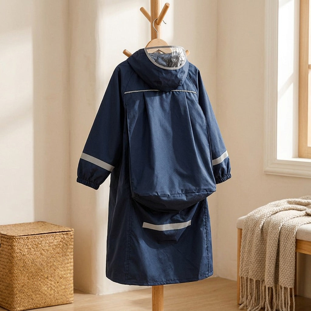 Trailcloud™ Children’s Pongee Hiking Rain Poncho, styled close view