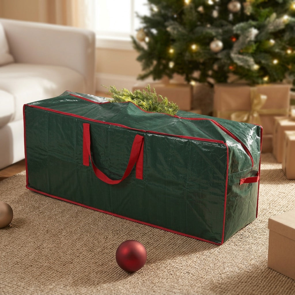 Pinepack™ Polyethylene Christmas Tree Storage Bag, styled close view