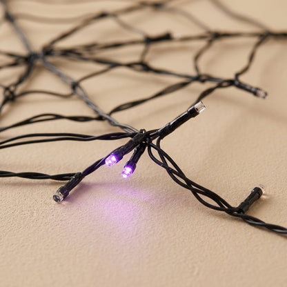 Webglow™ Halloween Spider Web String Lights, material and detail close-up