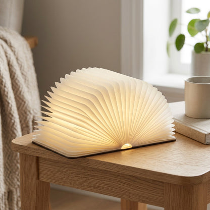 Pageglint™ Folding Book Light With Three-Color LED, styled close view