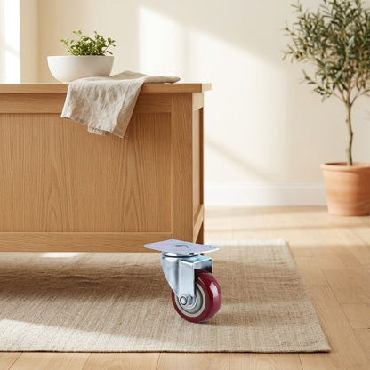 Stoproll™ Polyurethane Caster Wheel With Brake in a calm home setting