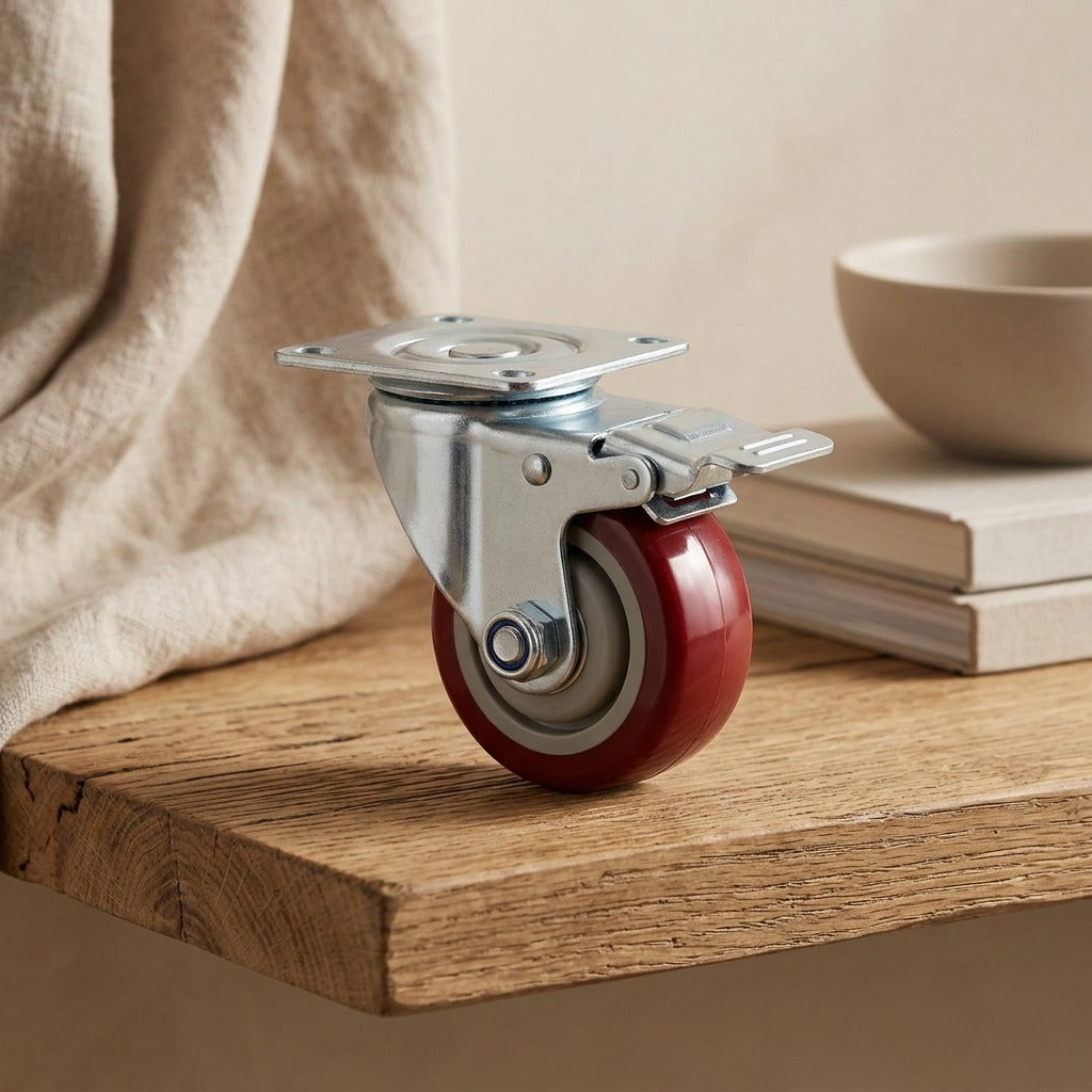 Stoproll™ Polyurethane Caster Wheel With Brake, styled close view