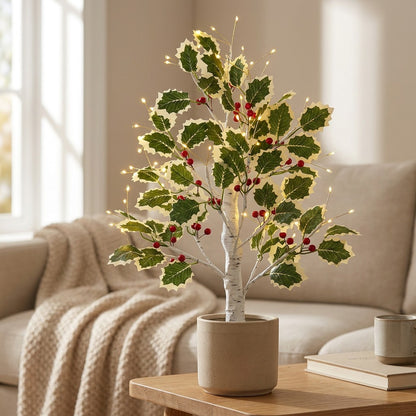 Pineglint™ 60cm LED Christmas Tree Lights, styled close view