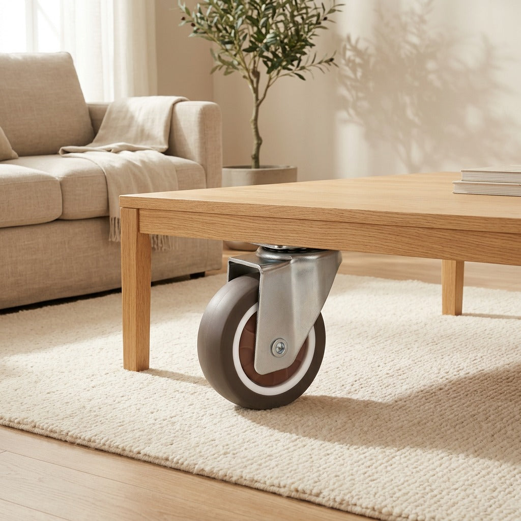 Quietroll™ Silent Swivel Furniture Casters in a calm home setting
