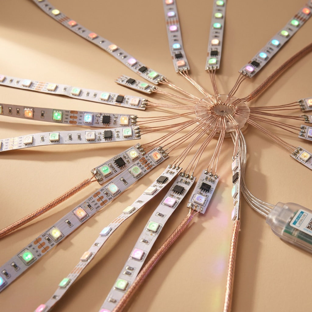 Sparkburst™ Bluetooth Fireworks LED Lights, material and detail close-up