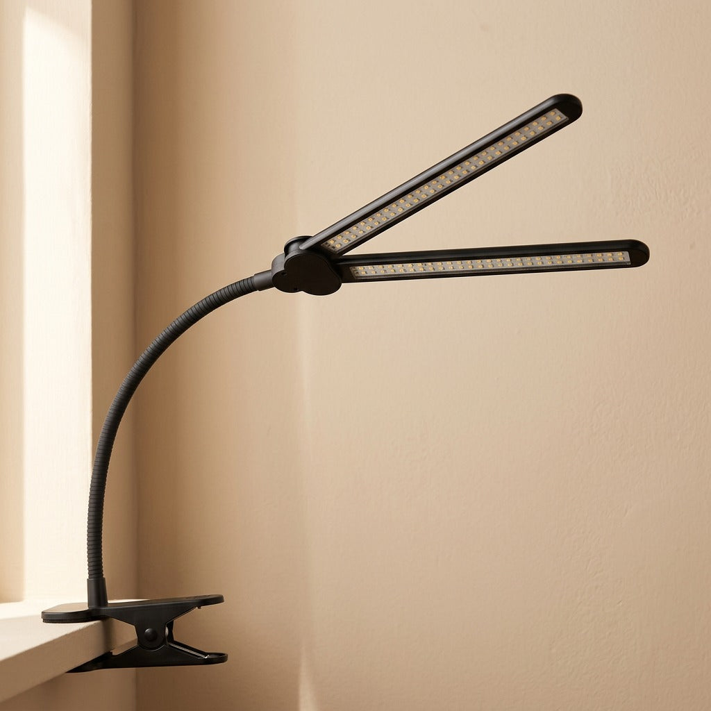 Twinshine™ Double-Head LED Desk Lamp, material and detail close-up