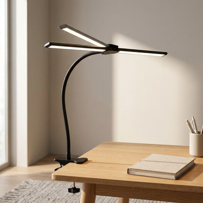 Twinshine™ Double-Head LED Desk Lamp, styled close view