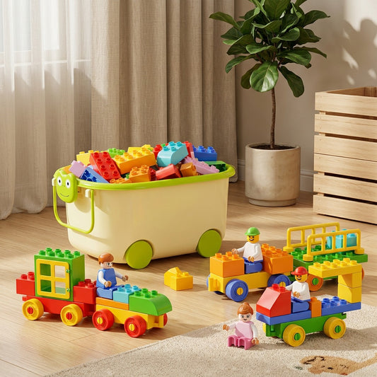 Buildjoy™ Large Building Blocks for Kids in a calm home setting