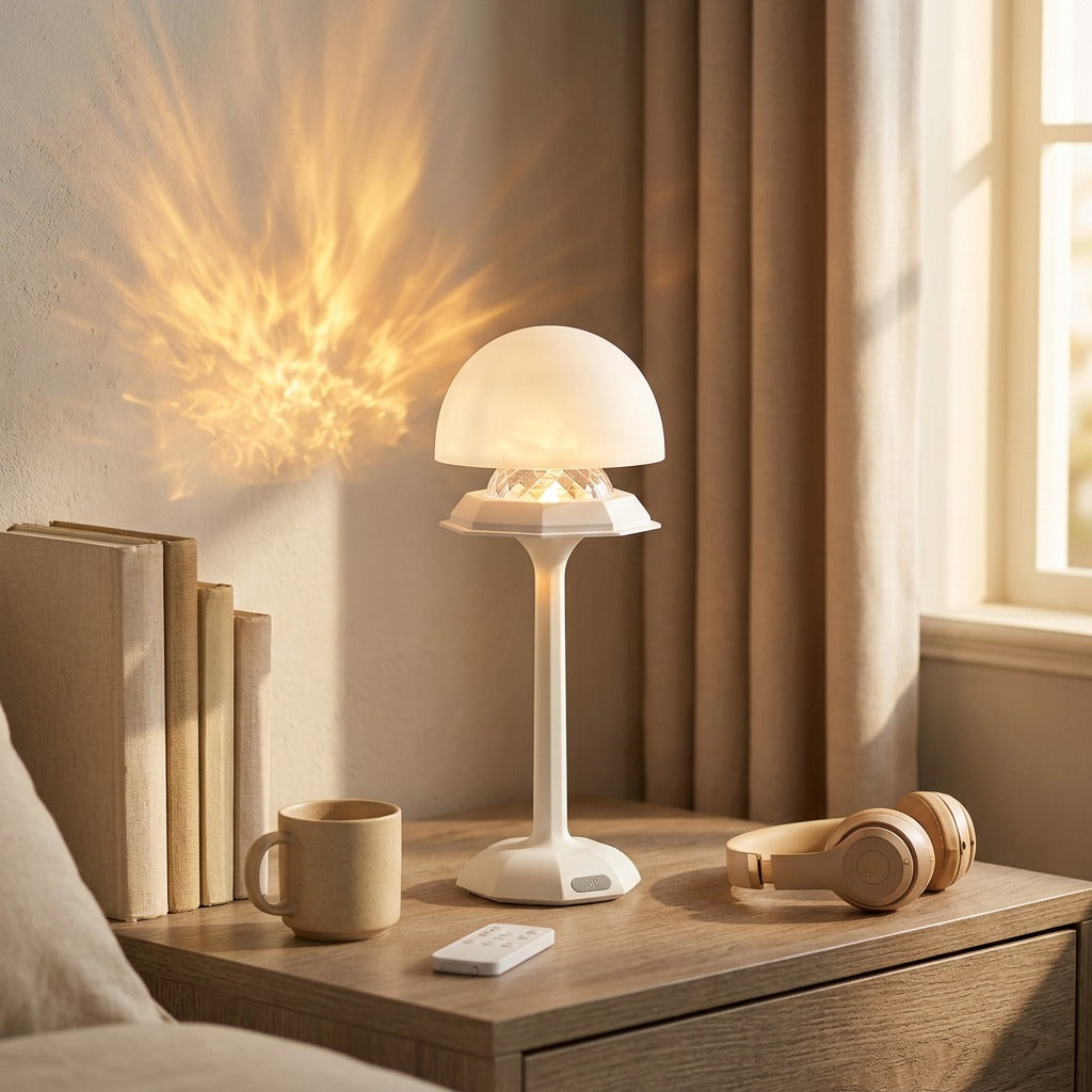 Watersheen™ Water Ripple Table Lamp With Remote, styled close view