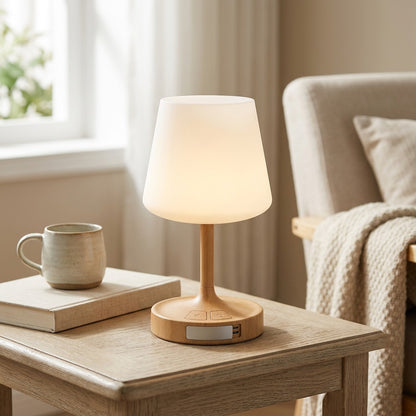 Wineglow™ Wine Glass Table Lamp With Touch Switch, styled close view