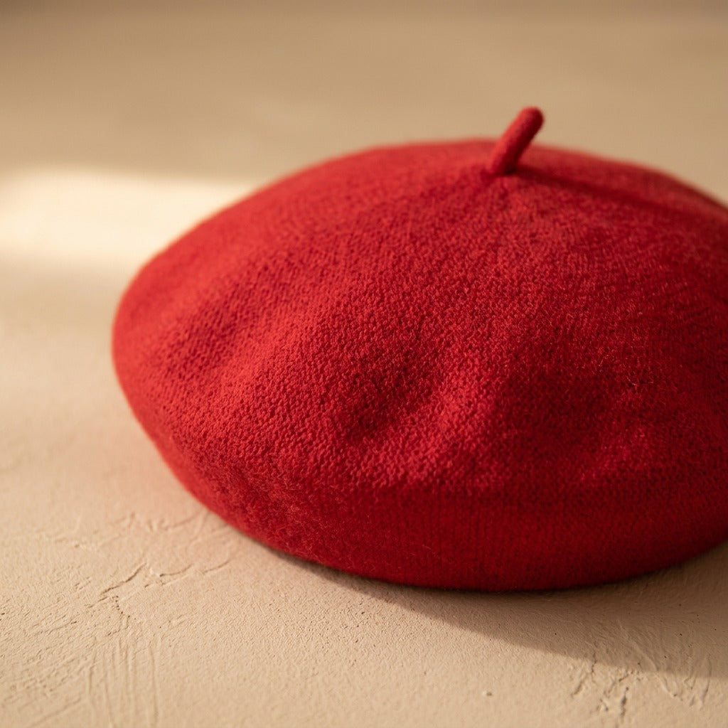 Softdome™ Acrylic Dome Beret Hat, material and detail close-up