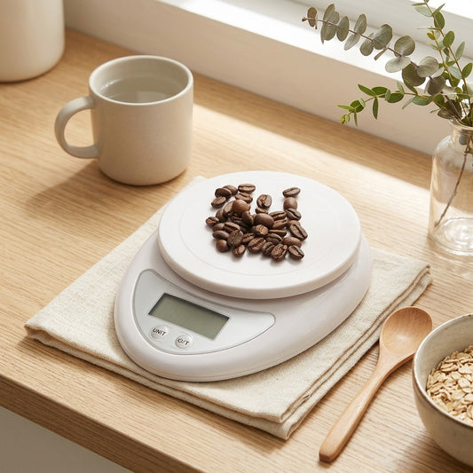Portscale™ 5 Kg Kitchen Electronic Scale in a calm home setting