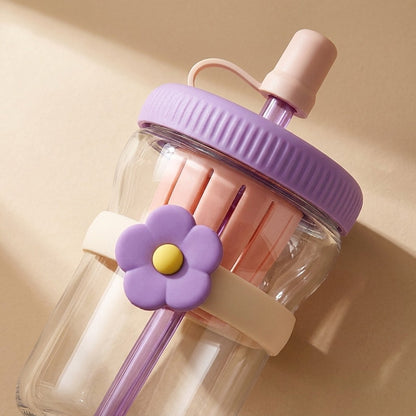 Toonsip™ Cartoon Glass Straw Cup, material and detail close-up