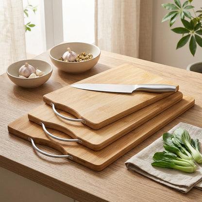 Squarechop™ Square Bamboo Cutting Board in a calm home setting