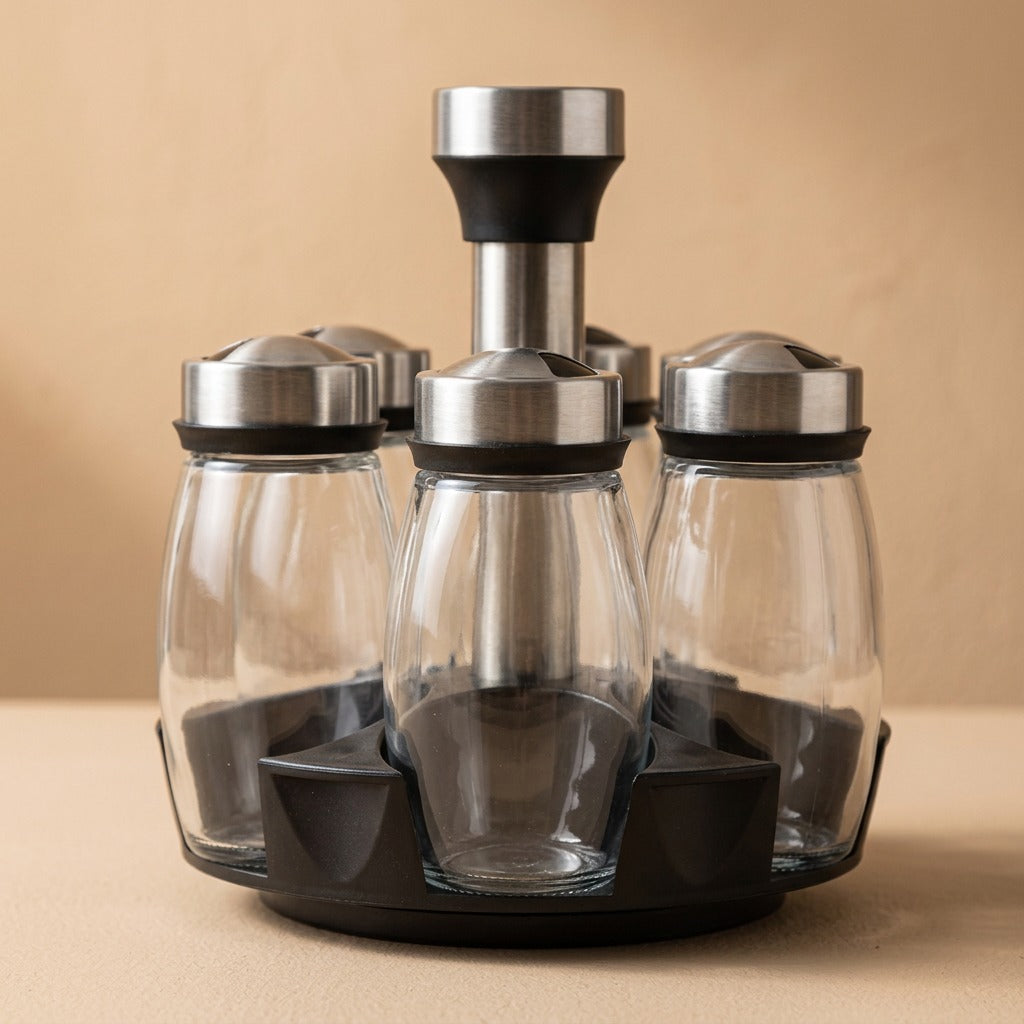 Seasonduo™ Glass Seasoning Bottle Set, material and detail close-up