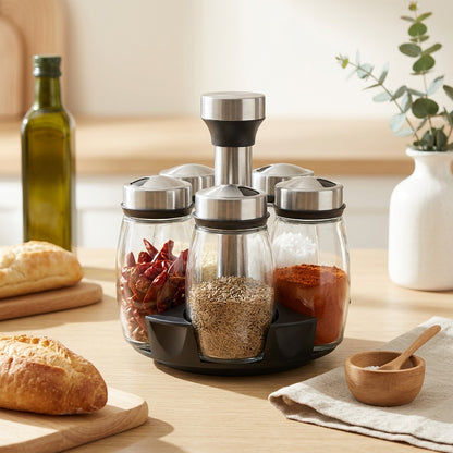 Seasonduo™ Glass Seasoning Bottle Set in a calm home setting