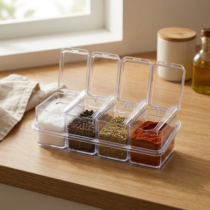 Seasonpeek™ Transparent Plastic Seasoning Box, styled close view