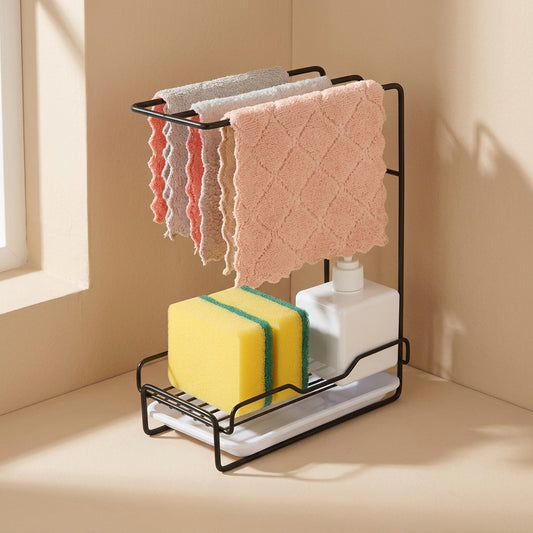 Dishrail™ Iron Kitchen Sponge and Cloth Rack
