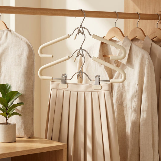 Clipcushion™ Sponge Clothes Hanger With Clips in a calm home setting