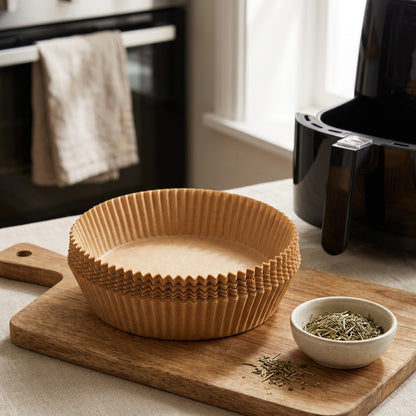 Fryfold™ Silicone Paper Air Fryer Liners, styled close view