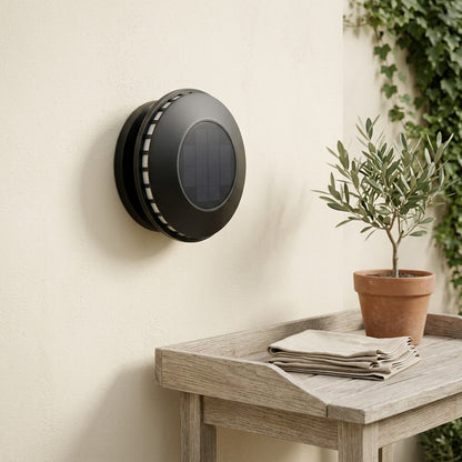 Wallflare™ Solar Outdoor Garden Wall Light in a calm home setting