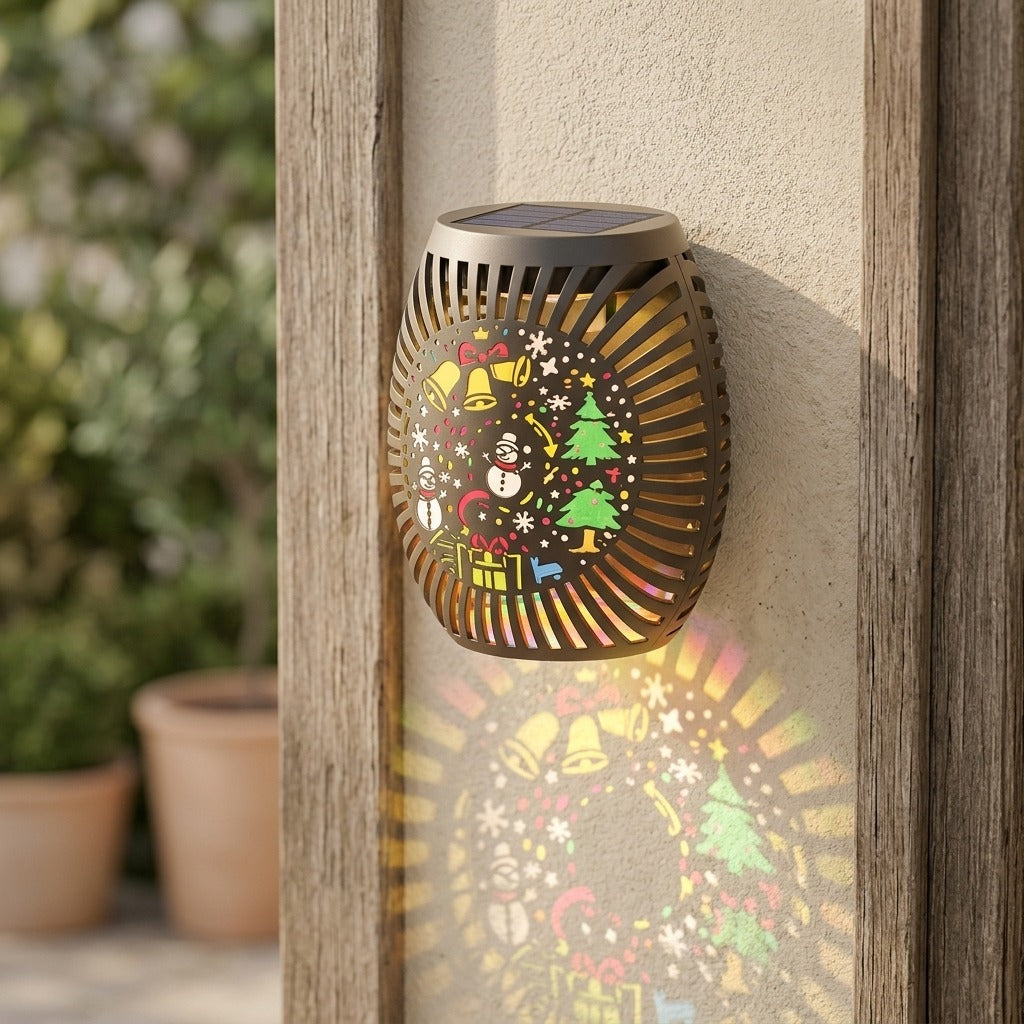 Wallflare™ Solar Outdoor Garden Wall Light, styled close view
