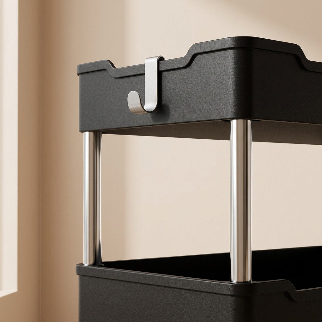Tierroll™ Plastic Multi-Tier Storage Cart, material and detail close-up