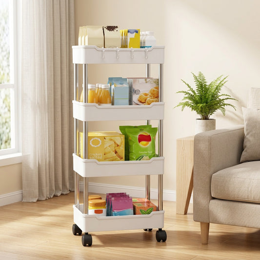 Tierroll™ Plastic Multi-Tier Storage Cart in a calm home setting