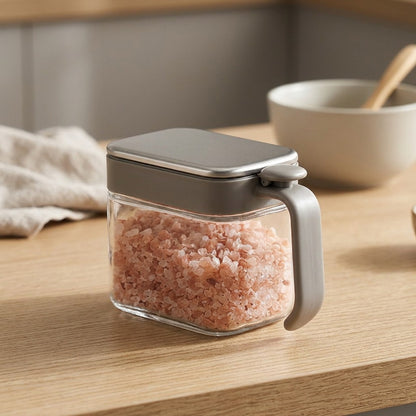 Spiceview™ Glass Seasoning Jar, styled close view