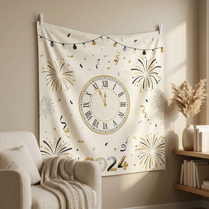 Backdropjoy™ Polyester New Year Backdrop Cloth, styled close view