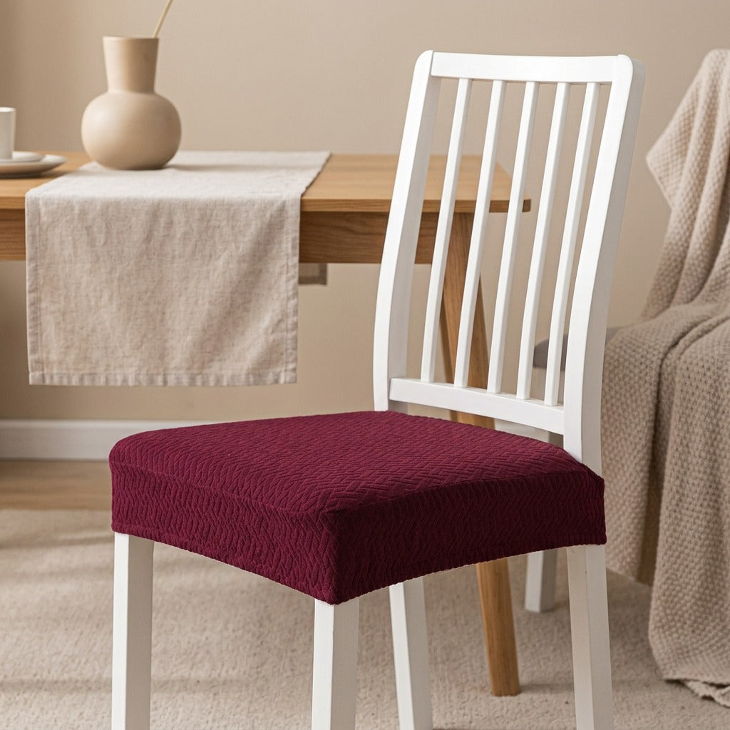 Seatloom™ T-Shaped Jacquard Chair Cover, styled close view