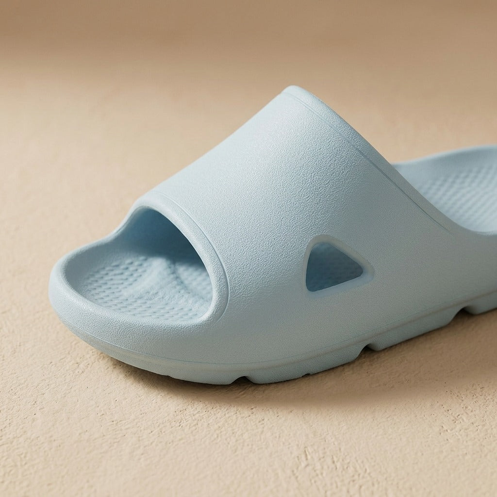 Gripglide™ EVA Foam Non-Slip Slide Slippers, material and detail close-up