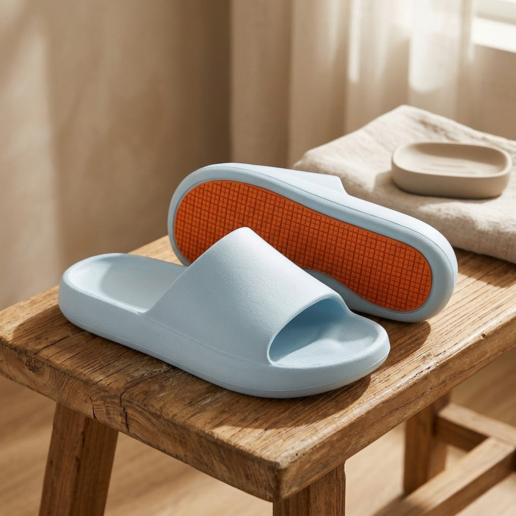 Gripglide™ EVA Foam Non-Slip Slide Slippers, styled close view