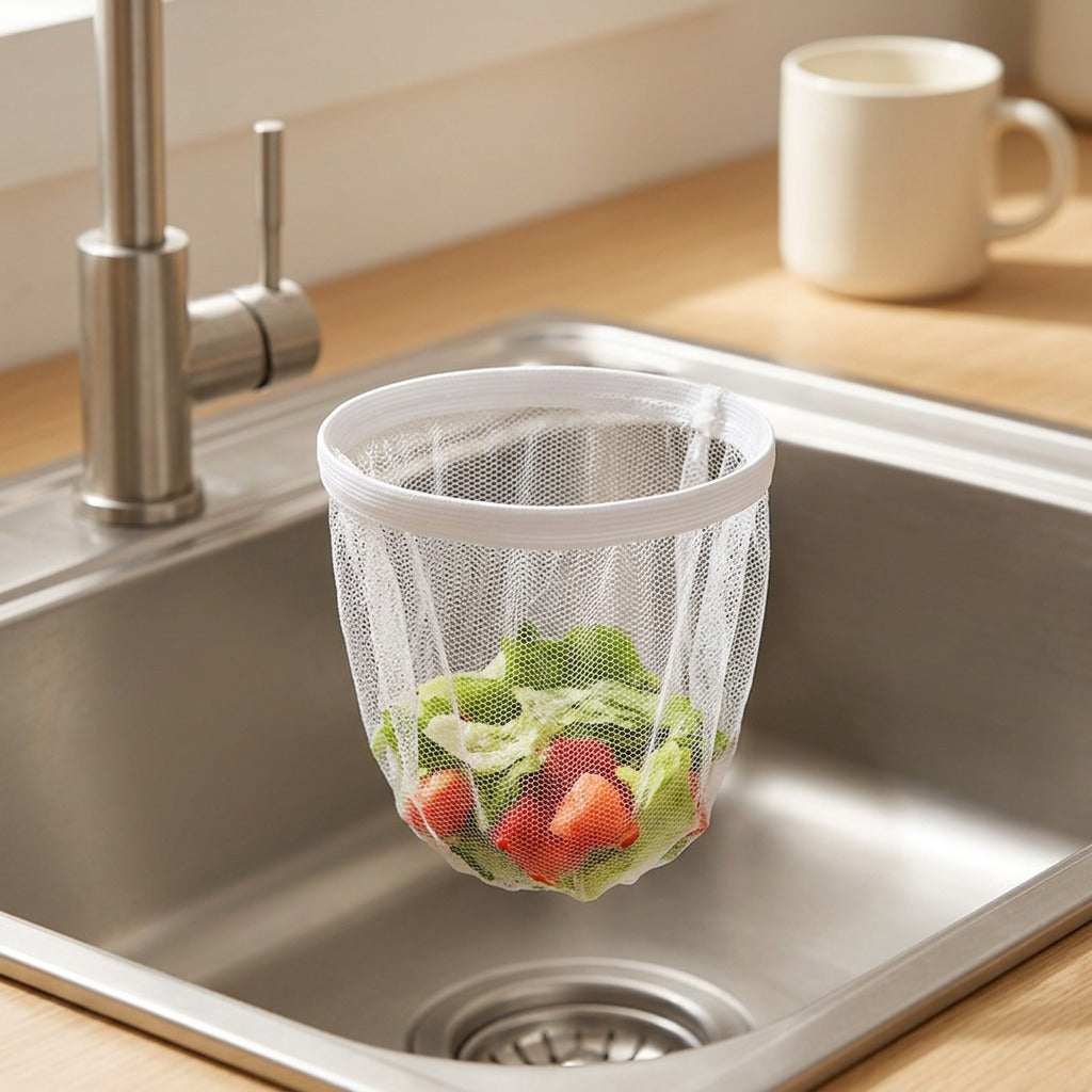 Tossweave™ Disposable Mesh Sink Filter Net, styled close view