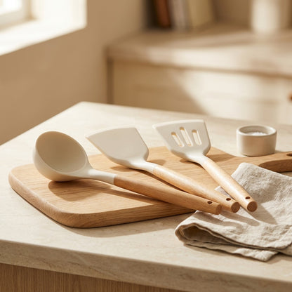 Spoonstir™ Silicone Spatula and Soup Spoon, styled close view