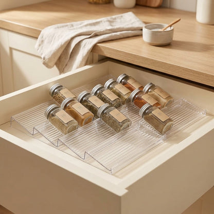 Spicebay™ Plastic Drawer Spice Rack, styled close view