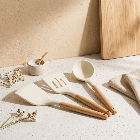 Tendermix™ Silicone Kitchen Utensil Set in a calm home setting