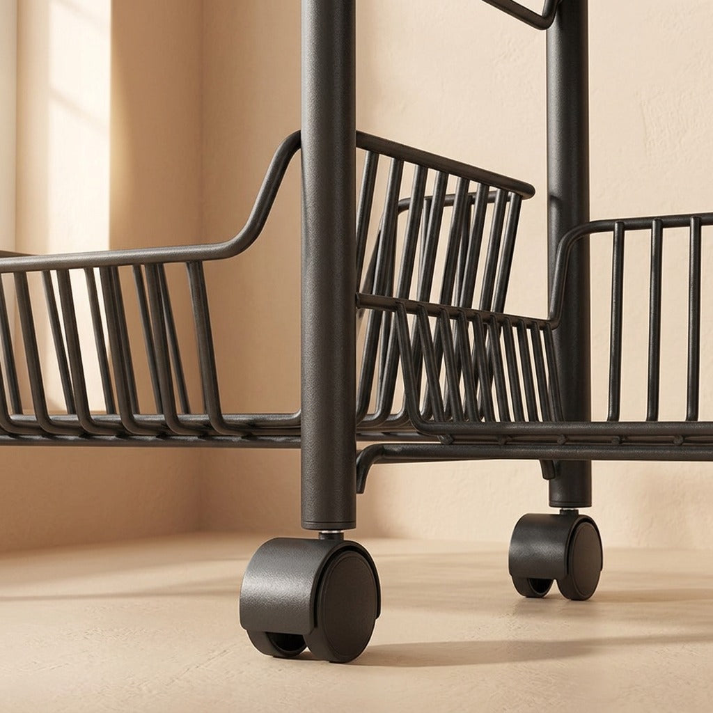Vegtier™ Carbon Steel Vegetable Storage Rack, material and detail close-up