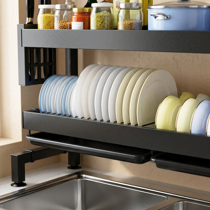 Rackforge™ Carbon Steel Kitchen Sink Storage Rack, material and detail close-up