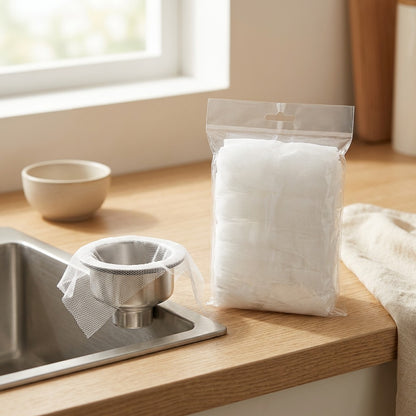Tossnet™ Disposable Mesh Sink Filter Net in a calm home setting