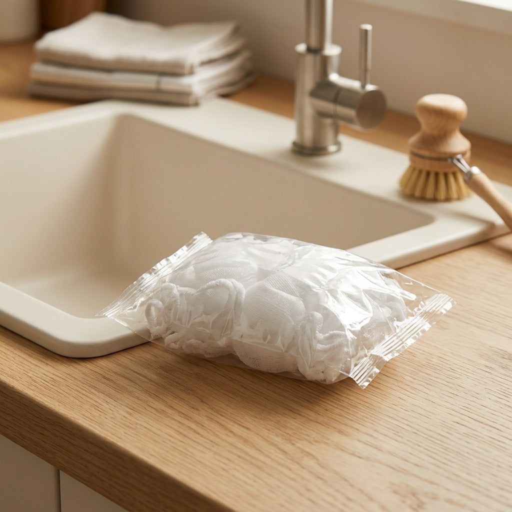 Tossnet™ Disposable Mesh Sink Filter Net, styled close view