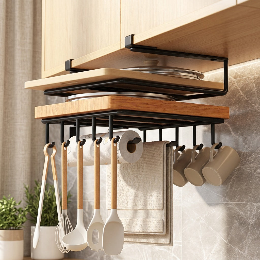 Steelstack™ Stainless Steel Kitchen Storage Rack, styled close view