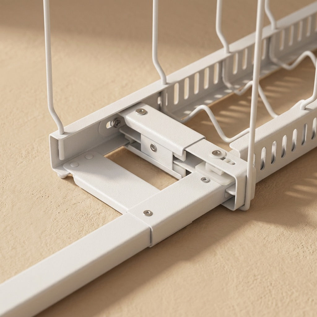 Lidglide™ Retractable Pot Lid Storage Rack, material and detail close-up