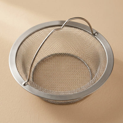 Rinsecatch™ Stainless Steel Sink Basket Strainer, material and detail close-up