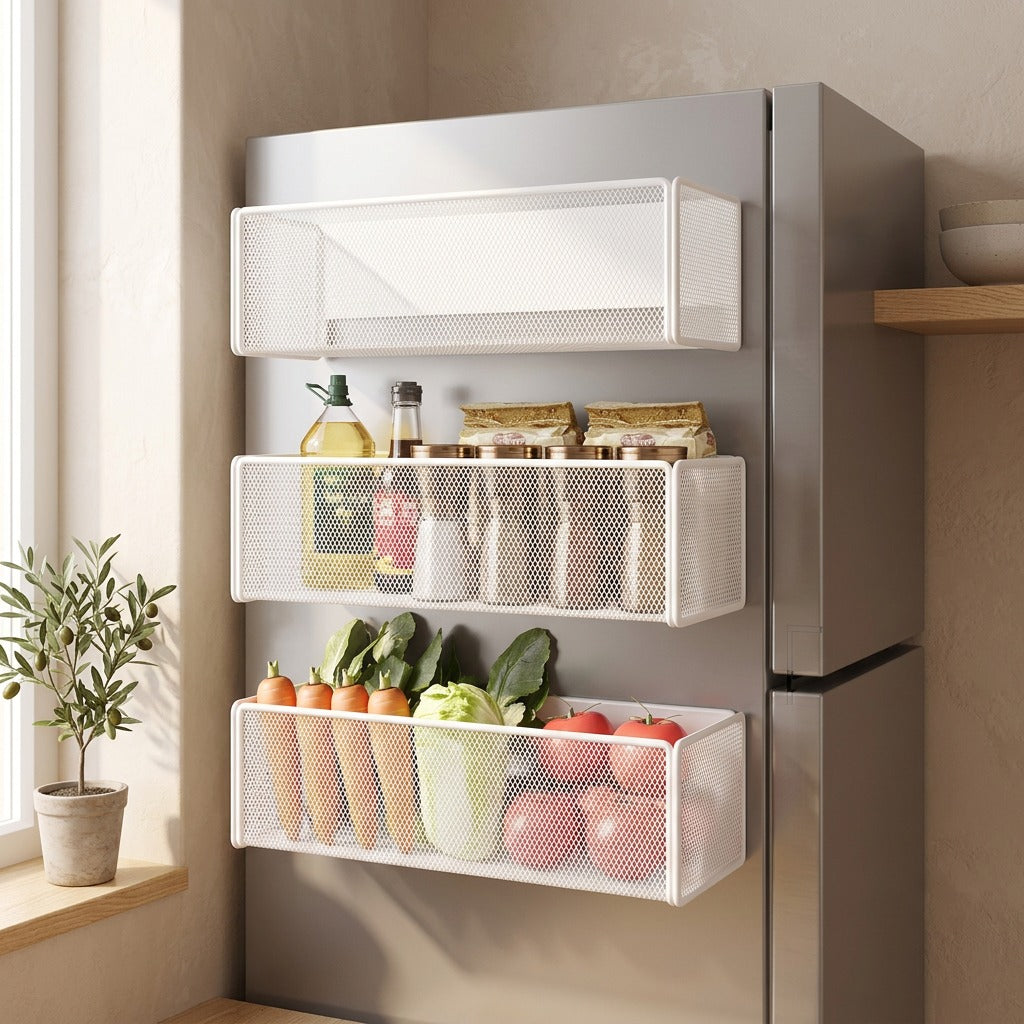 Magnetrest™ Magnetic Carbon Steel Storage Rack in a calm home setting